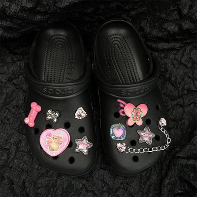 Пещерная обувь, Аксессуары для DIY, Бабочка, Пудра Барби, Аксессуары для котят, Съемный, Пряжка для обуви, Цветок для обуви