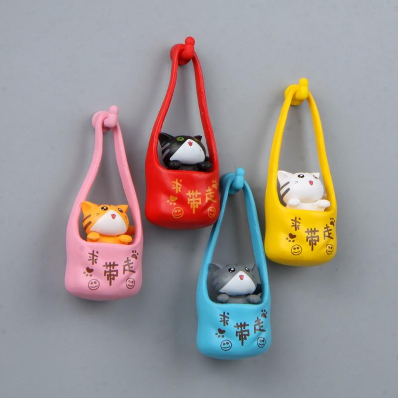 Пожалуйста, заберите креативную трехмерную магнитную застежку, магнит на холодильник и магнитную наклейку с улыбающимся котом и пандой.