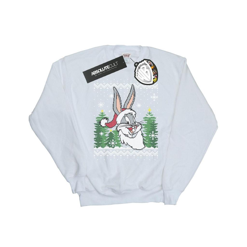 Looney Tunes Mens Bugs Bunny Christmas Fair Isle Sweatshirt