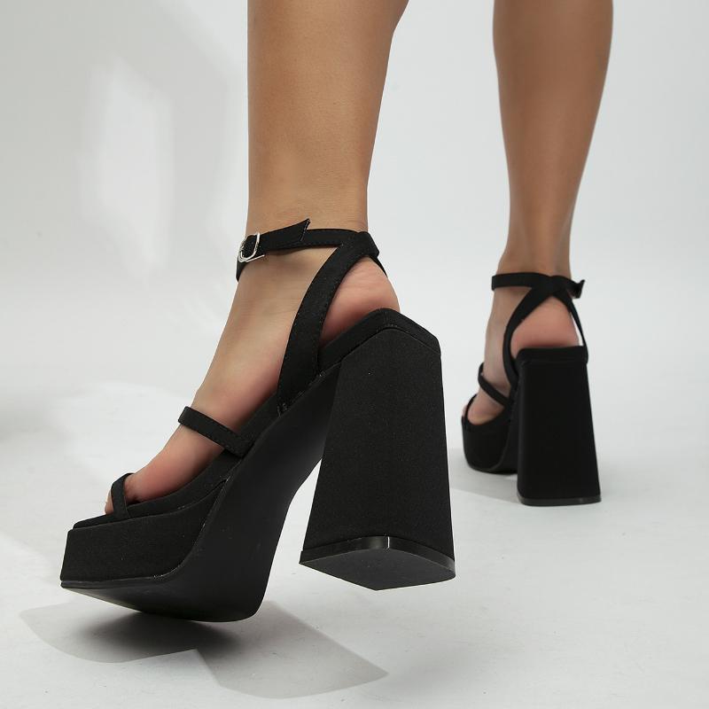 Мода 2024 года, новые женские босоножки, сексуальная обувь, женская обувь на платформе, толстый каблук, туфли One Word, модные летние туфли на толстой подошве, туфли-лодочки