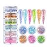 6 Colors Set Mixed Size Hexagon Gradient Nail Glitter Sequins Sparkly Spangles Nail Art Decoration