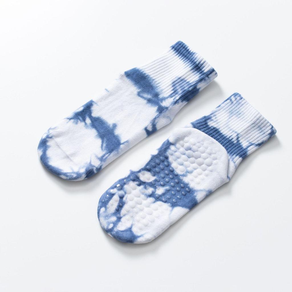 Женские нескользящие махровые носки для йоги с принтом тай-дай — теплые, впитывающие пот, всесезонный спортивный дизайн