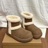 Fleece short snow boots women's Northeast warm new winter snow boots thickened cotton boots