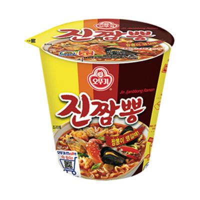 Ottogi Острый Рамен с Морепродуктами/Джин-Джджамг-Ббонг маленькая чашка 75г (3 варианта)