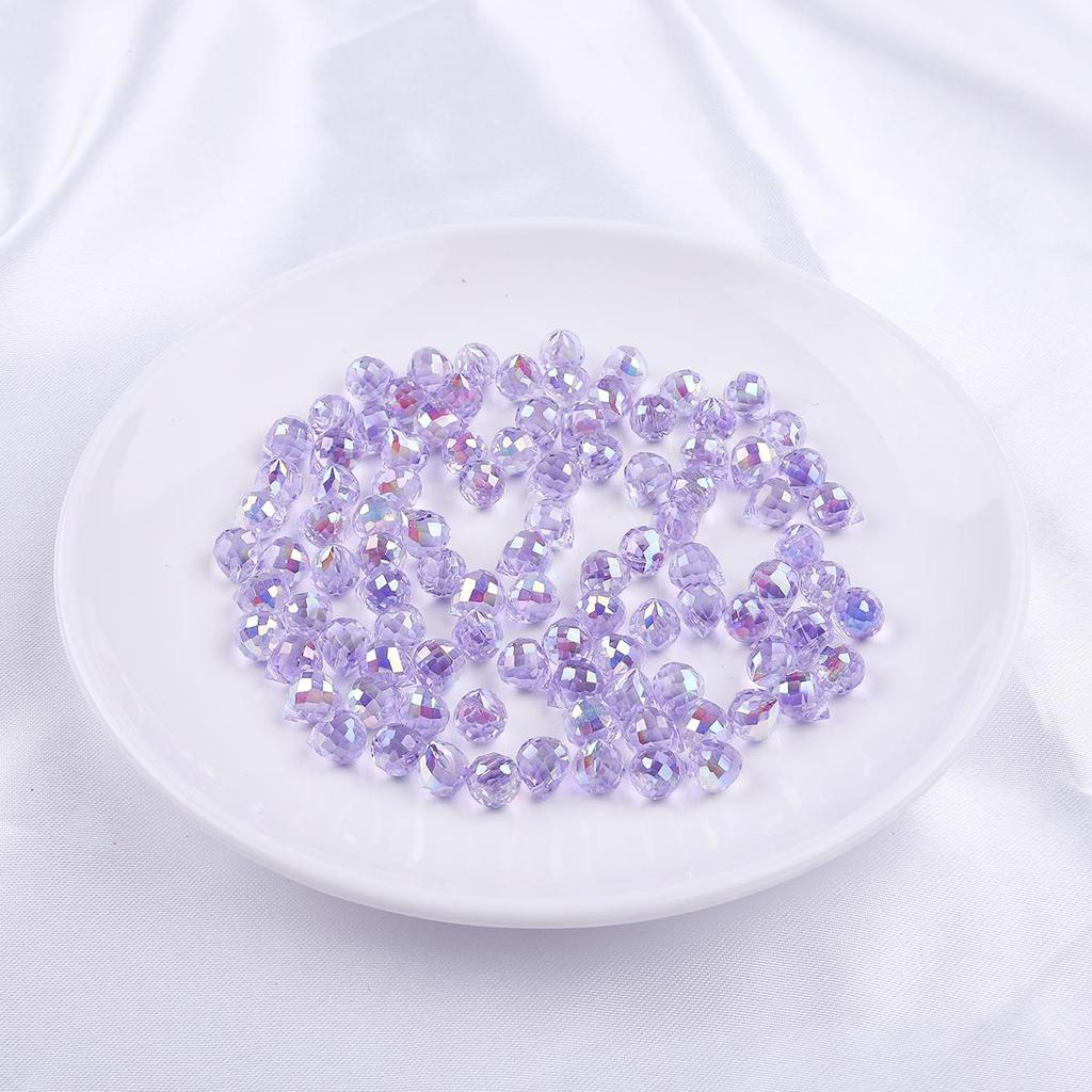 10 шт., хрустальные стеклянные бусины с каплями воды, граненые свободные бусины-разделители для самостоятельного изготовления ювелирных изделий, браслетов и ожерелий