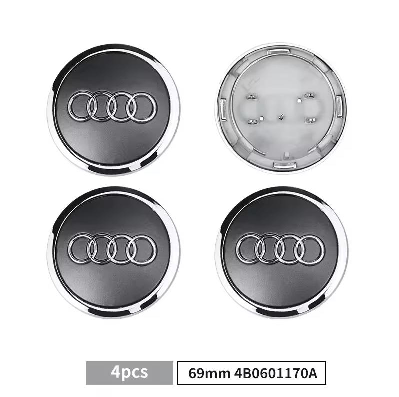 4 шт. 60 мм 61 мм 68 мм 69 мм Колпачки ступицы Audi Центральные колпаки колес автомобиля Для Audi A1 A2 A3 A4 A5 A6 A7 A8 S3 S6 Q3 Q5 Q7 Аксессуары