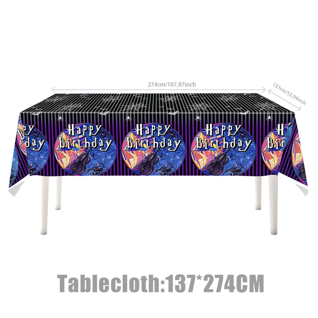 Wednesday Themed Party Supplies Birthday Decorations Wednesday Tableware Party Atmosphere Arrangement Banner Props