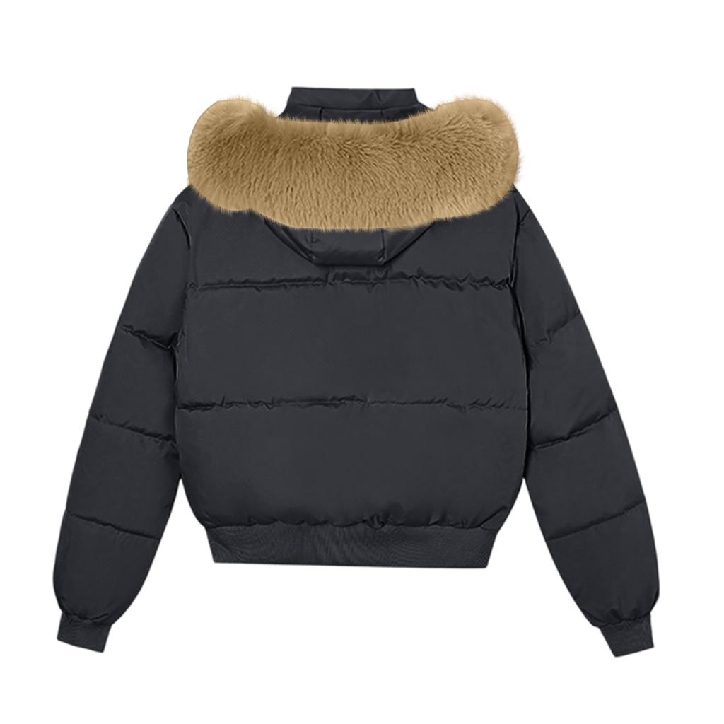 Женская зимняя куртка с капюшоном, короткая, на хлопковой подкладке