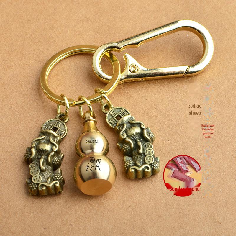 Подвеска из латуни в форме тыквы со знаком зодиака и брелоком Pixiu — креативные украшения в стиле зодиака