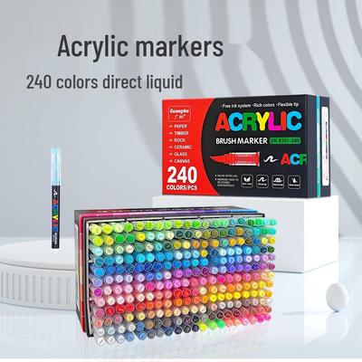 Акриловый маркер Guangna 8101 с жидким мягким наконечником - 288 цветов для DIY граффити и боди-арта