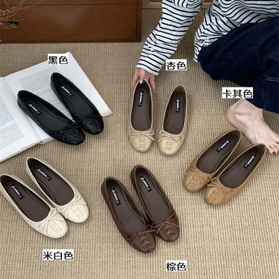 Французские туфли-лодочки с квадратным носком и неглубоким вырезом, женские, весна 2025, новые, маленькие, с юбкой, туфли Doudou, женские балетки на мягкой подошве