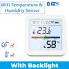 Датчик температуры и влажности Wi-Fi Домашний подключенный термометр с подсветкой ЖК-дисплея Комнатный гигрометр Голосовое управление