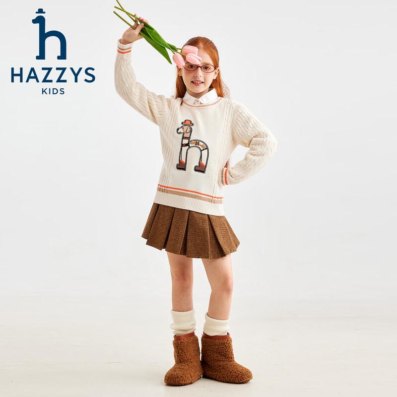 Хлопковый вязаный свитер HAZZYS для девочек, Осень 2025