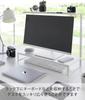 Yamazaki Jitsugyo 1302 Monitor Top and Bottom 2 W59 x x Adjustment Tower Height Monitor Monitor Stand Rack, Tiers, White, D27.5 H38~65cm (Including