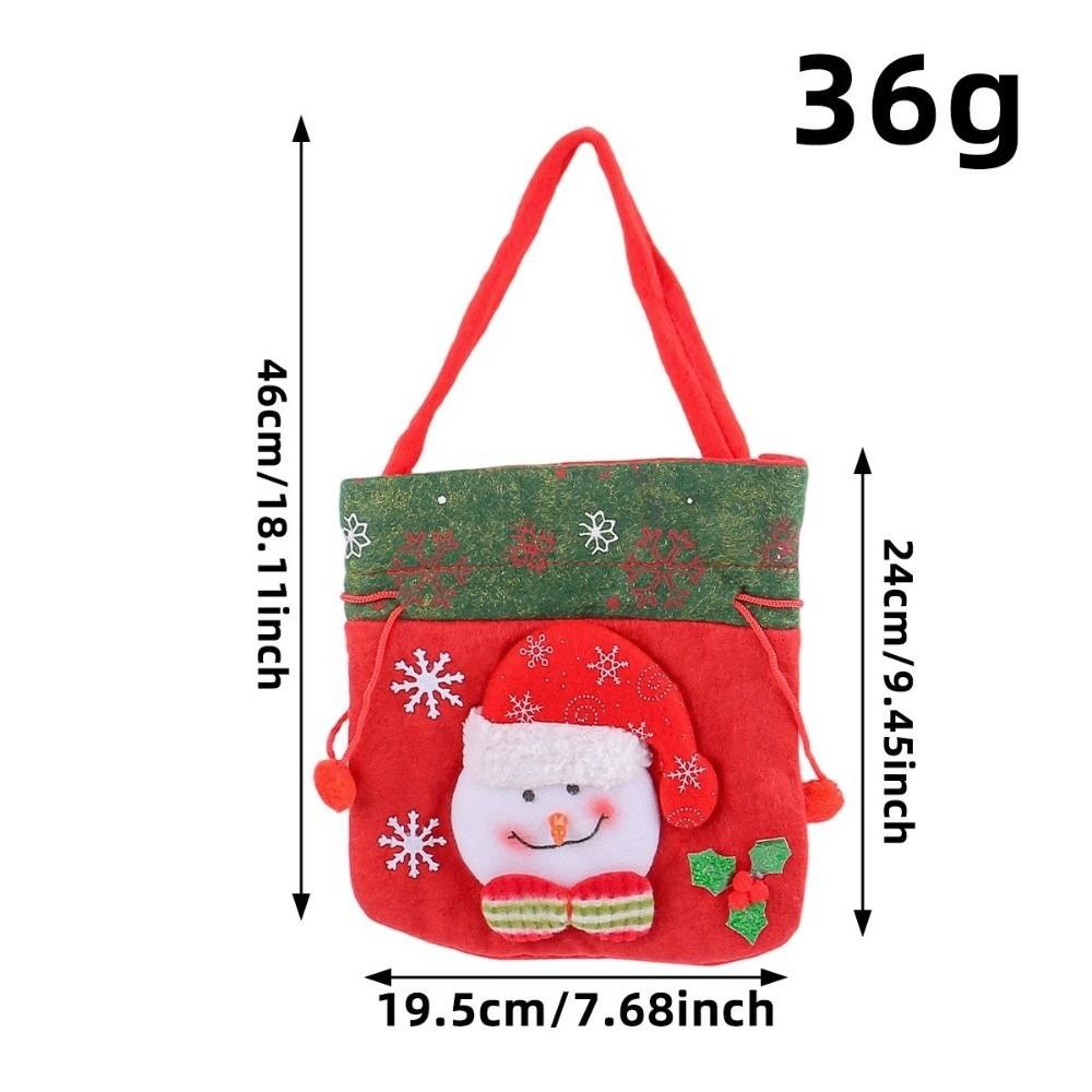 Cute Drawstring Closure Christmas Gift Bag Flannel Santa Snowman Santa Gift Bag Candy Pouch Xmas Gift Package Christmas Eve