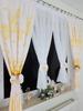 Christmas curtain set with drapes 400x155 cm