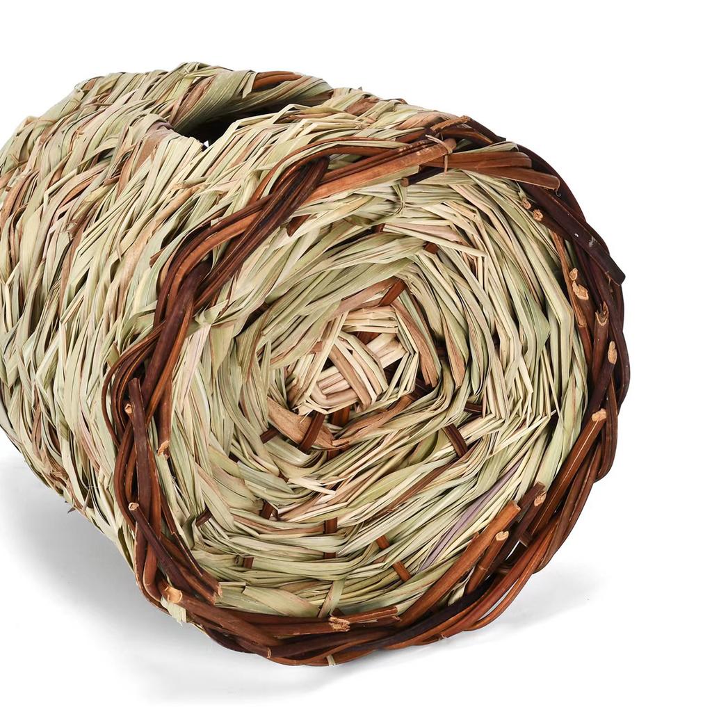 Сплетенное вручную соломенное гнездо для птиц, вылупление попугаев, разведение, травяная пещера, подвесной домик для птиц, клетка, укрытие для сада на открытом воздухе