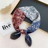 Cotton And Linen Small Square Scarf Silk Scarf Women'S Spring And Autumn New Style Artistic And Versatile Fashionable Temperament Headband Scarf