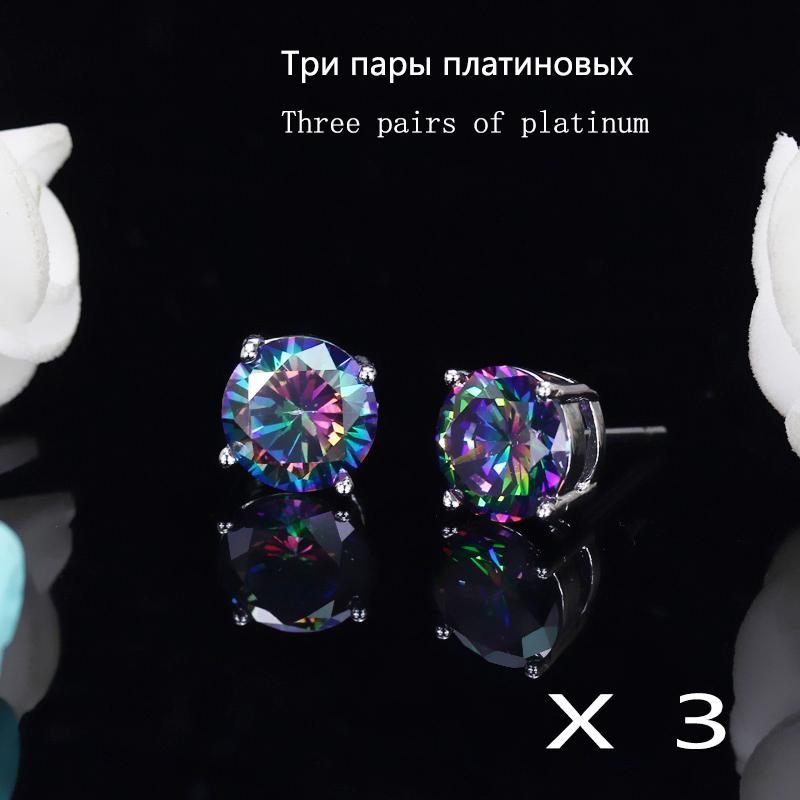 WWJ 3 пары классических градиентных серег круглой огранки с кубическим цирконием для женщин, высокое качество, ювелирные изделия на каждый день, подарок