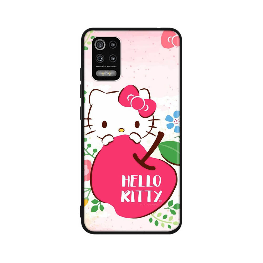 KT62 Cute Hello Kitty Case for Xiaomi Poco X6 X4 M5 M6 F5 F6 C65 C55 C50 C51 C40 Redmi Note 7 8 14C A3X 13C 12C 11 10A 9C Pro Black Sofe Cover