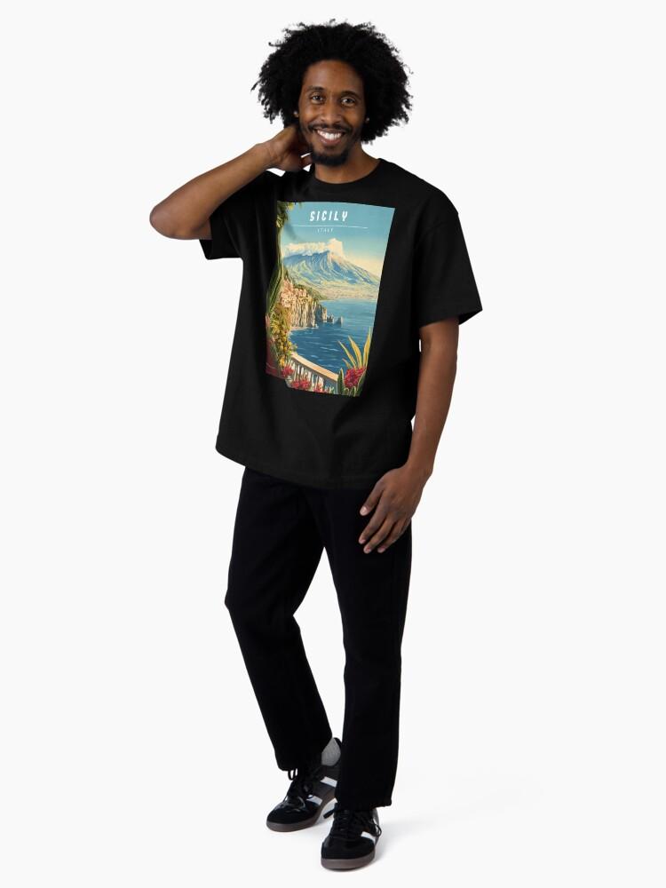 Peppino di Capri Sicily Italy Travel Poster - Vintage Coastal & Cultural Art Print Oversized T-Shirt