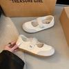 Summer New Flat-bottomed College Style Casual Shoes Velcro Mary Jane Shoes Shallow Mouth Outer Wear Single Shoes