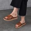 Casual Soft Sole Flat Slippers Genuine Leather Outdoor Slides Versatile Women's Shoes