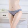 Sexy Embroidery Lace Stitching Briefs Solid Color Bowknot Decor See-through Mesh Seamless Panties Low-rise Ultra-thin