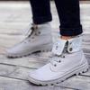 FashionCloth Мужские простые стильные модные высокие ботильоны в стиле милитари Кожаные ботинки на шнуровке с заклепками