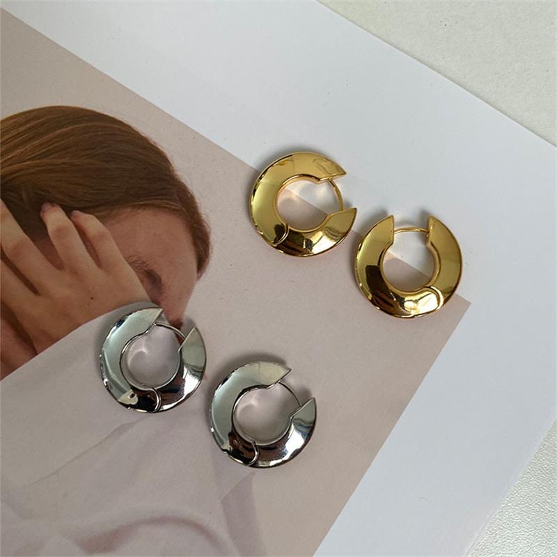 Элегантные геометрические глянцевые серьги-кольца из серебра 925 пробы для женщин и девочек, роскошные новые модные модные ювелирные изделия, подарок для вечеринки