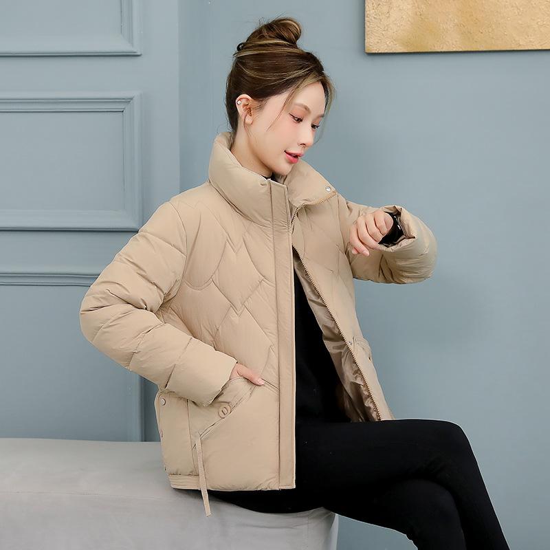 Winter Coat Women's Casual Solid Color Lightness and Thinness Short Section Cotton-padded Jacket