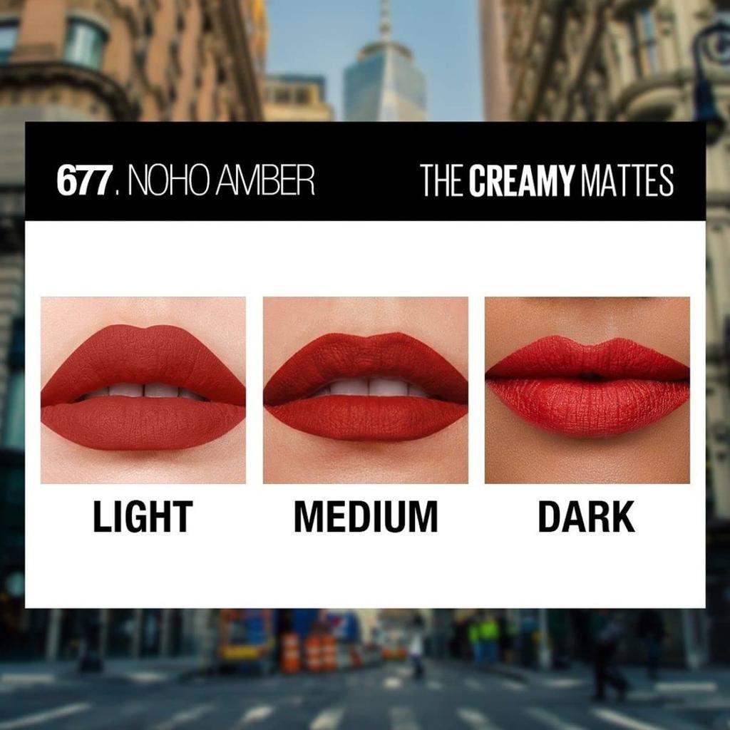 Maybelline Матовая помада New York 3,9 г Упаковка 1 шт. Насыщенный цвет Кремовая Стойкая Увлажненные губы 677 Noho Amber
