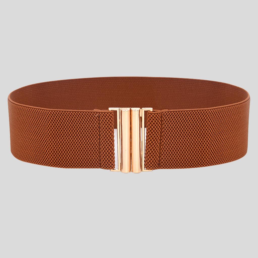 Fashion Lady Wide Belts Women Wide Elastic Belt Buckle Waist Dress Stretch
