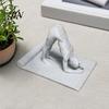 Compact Office Desk Accessory Yoga Shape Phone Stand, Creative Desktop Sculpture, Imitation Stone Decorative Effect Figure Texture Ornament,