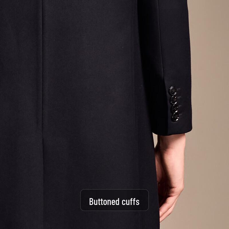 Antônio Men's Long Cashmere Wool Blend Business Overcoat