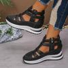 Sandals for Women Fashion Ankle Strappy Casual Beach Sandal Summer New Wedge Heels Sandals for Women Non Slip Platform Sandalias