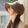 Корейские шляпы для женщин Осенью и Зимой Новая Универсальная Шляпа для верховой езды Повседневная Шляпа, закрывающая лицо Маленькая шляпа-утенок Для путешествий на открытом воздухе Солнечная шляпа