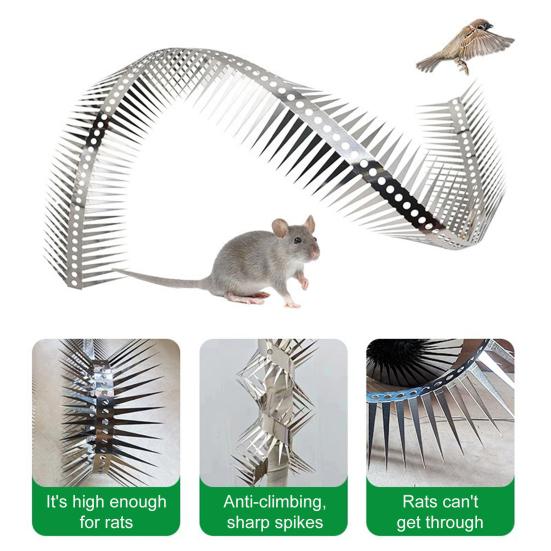 1 комплект шипов против крыс из нержавеющей стали, шипы для отпугивания птиц с хомутами, шипованный барьер от белок для контроля голубей и кошек