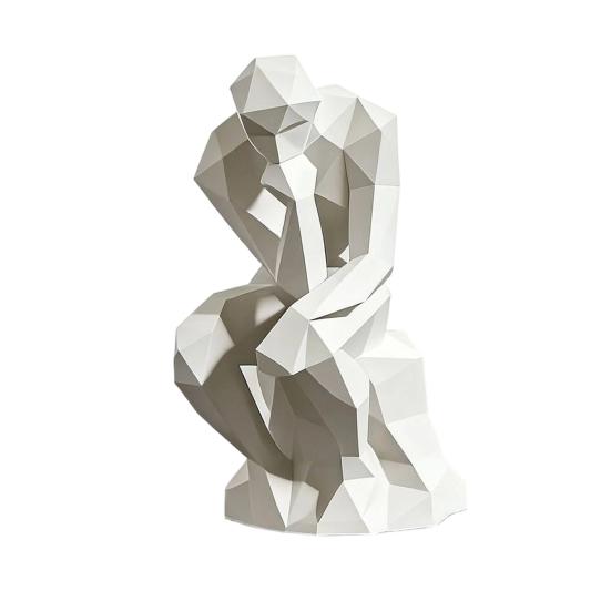 Украшения 'Мыслитель' 3D-печать Скандинавский стиль Статуэтка Компактная Современное искусство Фигурка Острые грани Настольная Книжная полка Скульптура