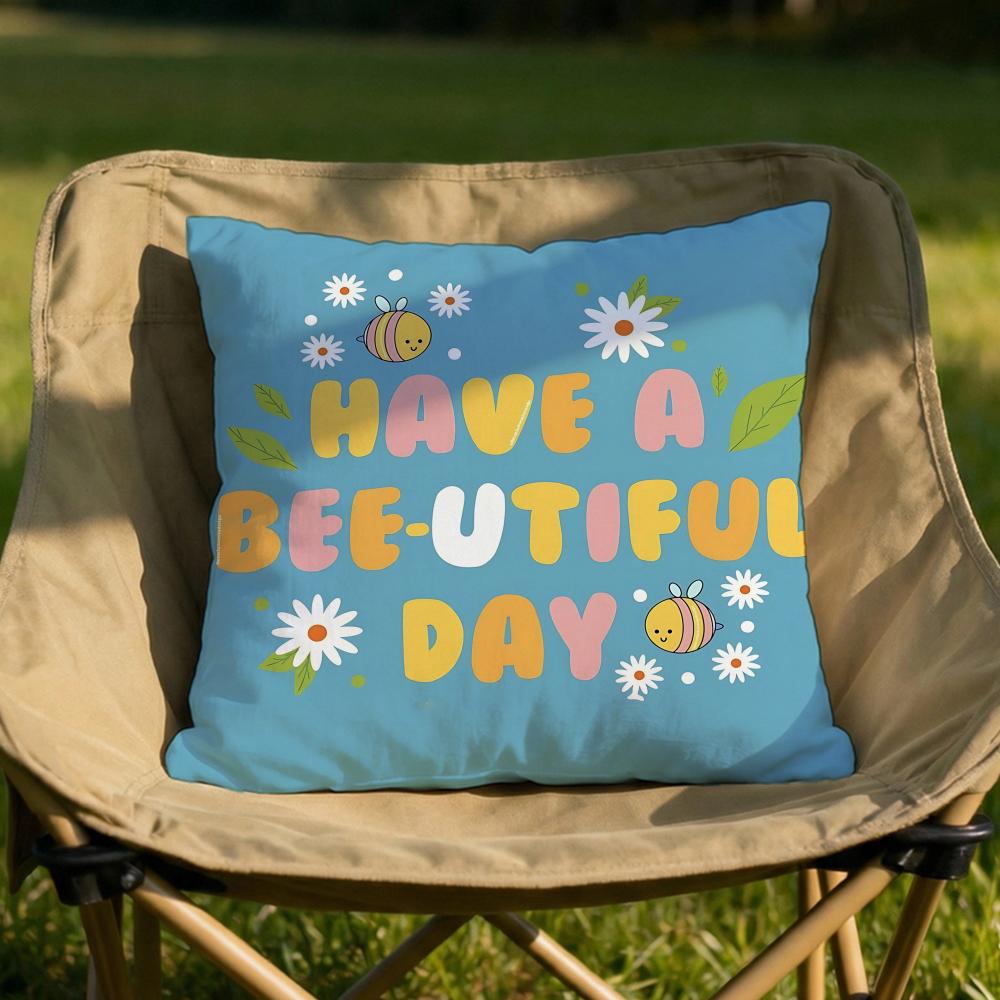 warm good day Cushion Cover Soft Reversible Durable Pillow Cover MultiScene Use for Home Car Daily Comfort