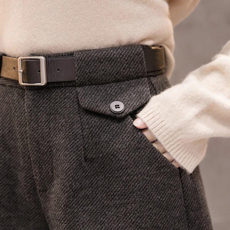 Women's Casual High-Waisted Wool-Blend Wide-Leg Shorts - Early Autumn/Winter 2026