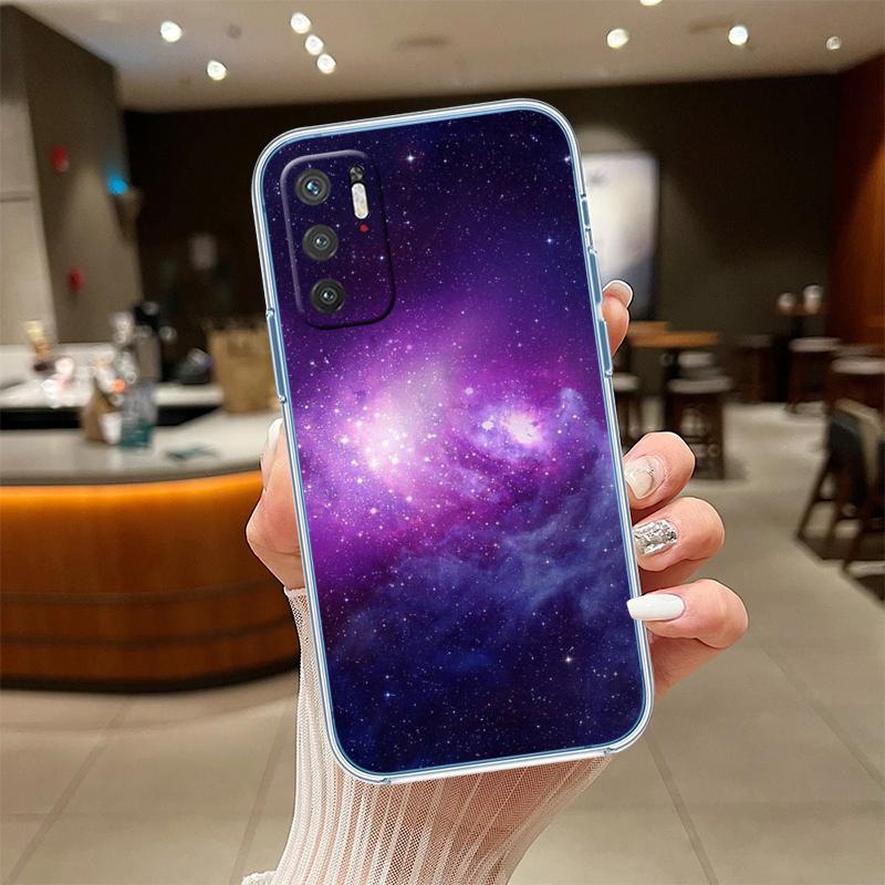 UP43 Purple Space Star Transparent Phone Case for Samsung Galaxy A04 A04S A14 A23 A34 A54 M23 M33 M52 M53