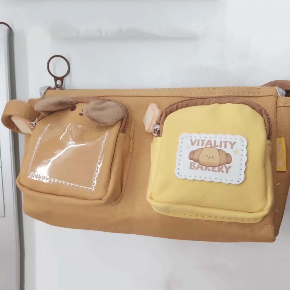 Chestnut Cartoon Canvas Pen Bag Large Capacity Stationery Storage Bag Children's Day Gift