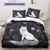Black and white fox  Pattern Bedding Quilt Set Quilt Cover Pillowcase Home Decoration  Gift (1 * duvet cover + 2 * pillowcase, without core)