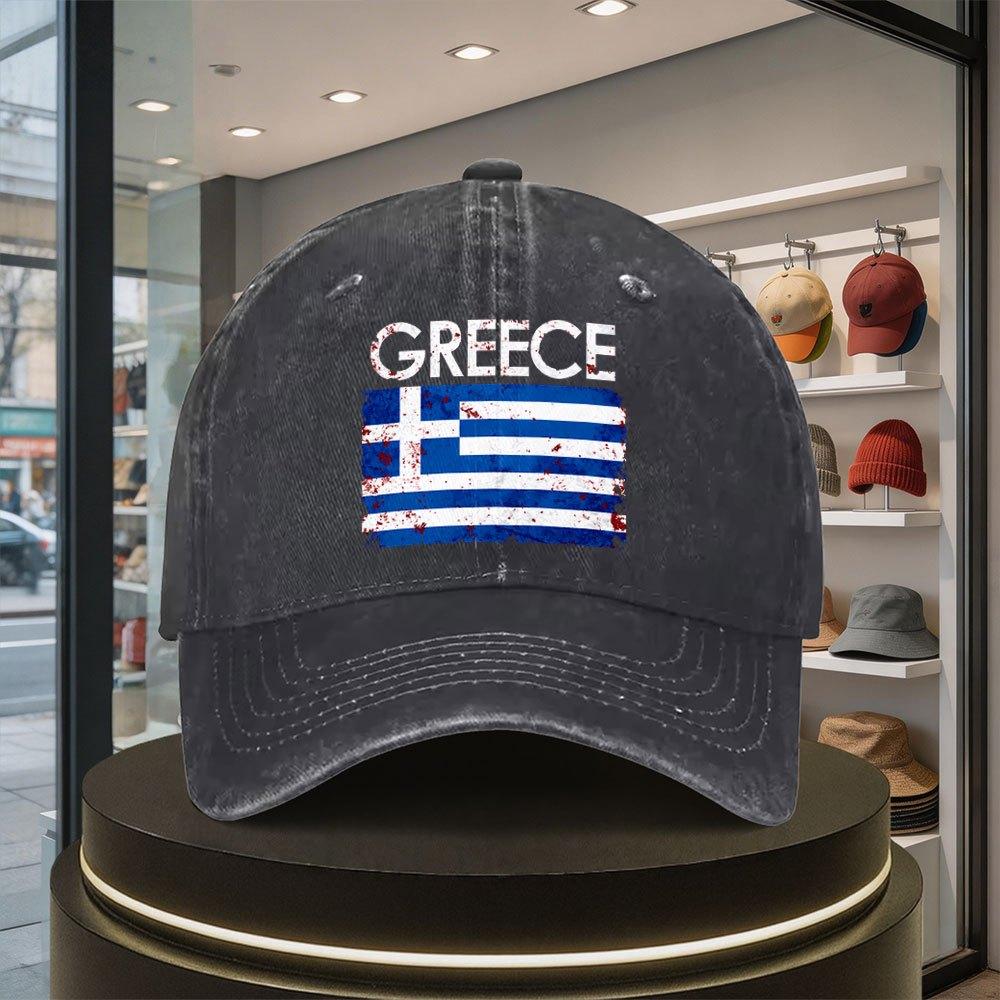 Greek Flag Baseball Cap Outdoor Casual Duckbill Hat Unisex Lightweight Comfortable All Seasons