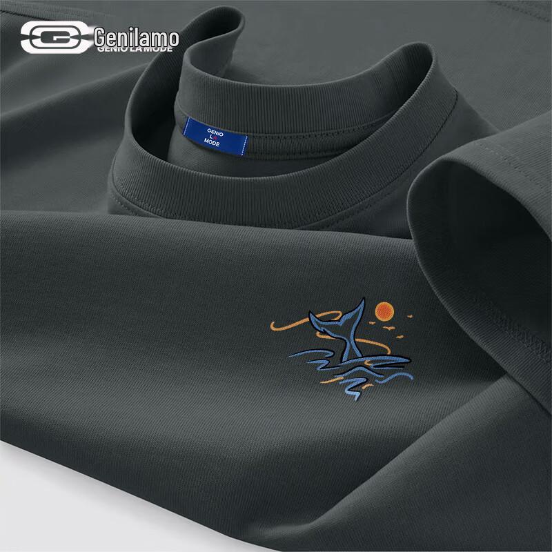 Мужская хлопковая футболка с графическим принтом свободного кроя GENIOLAMODE