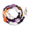 Natural Amethyst Carnelian Iolite Gemstone Smooth Beads Necklace 17" UB-4878 UB-4878