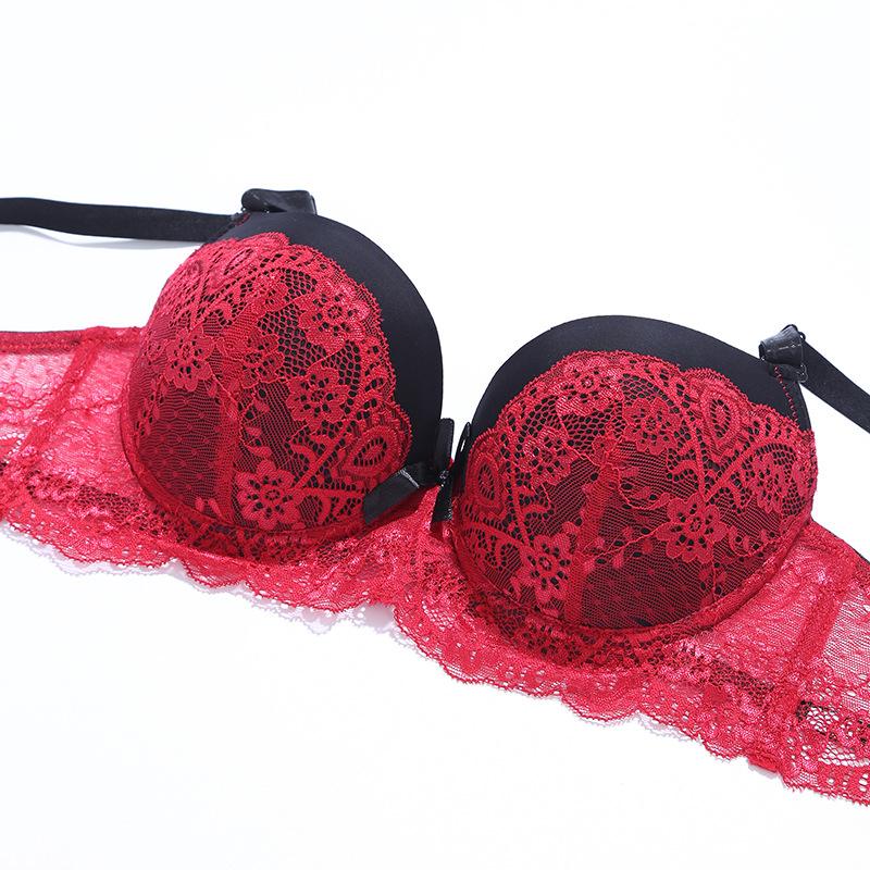 Европейский и американский стиль женский регулируемый комплект нижнего белья сексуальный кружевной комплект нижнего белья собранный бюстгальтер пуш-ап и трусики комплект