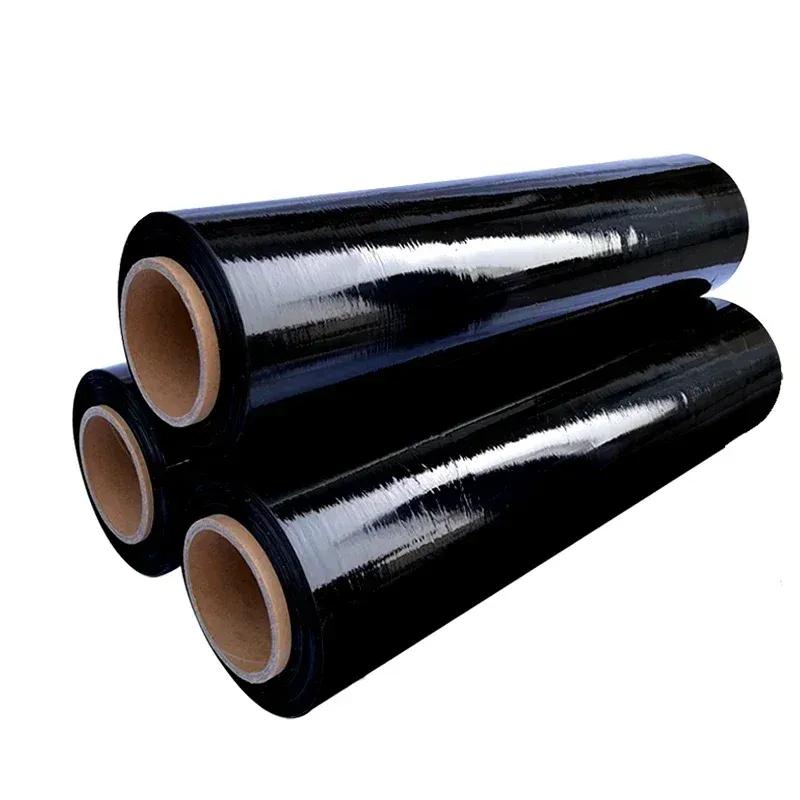 PE Black Stretch Film Industrial Packaging Cling Film Packaging Stretch Film New Material Strong Tensile Protection Privacy