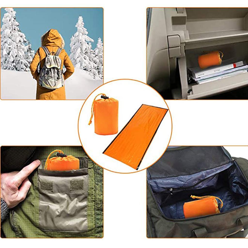 Открытый Bivy аварийный спальный мешок для выживания на природе термоодеяло майларовое водонепроницаемое аварийное снаряжение компактный ветрозащитный прочный